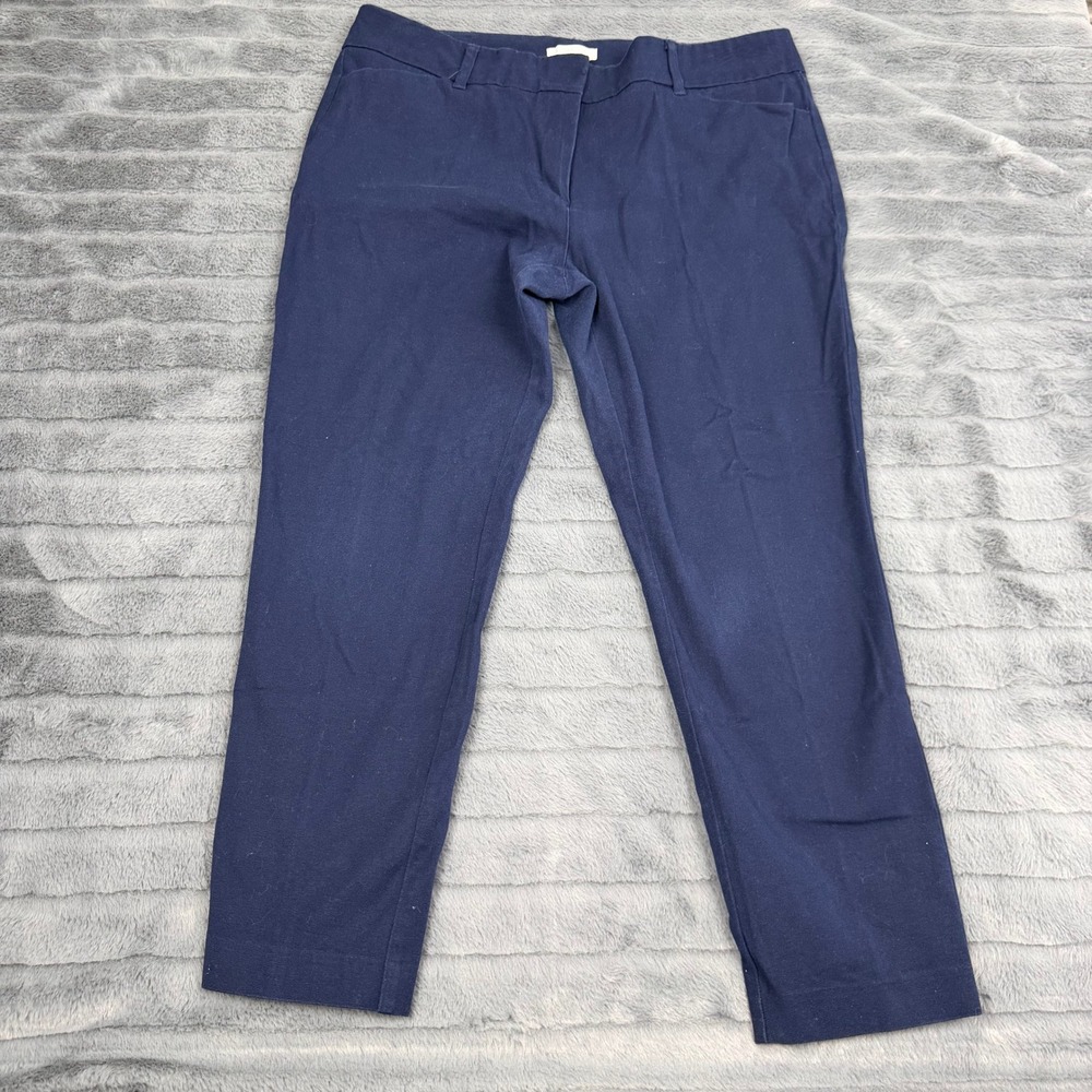 New York & Company Stretch Navy Blue Dress Pants Tapered Leg 14